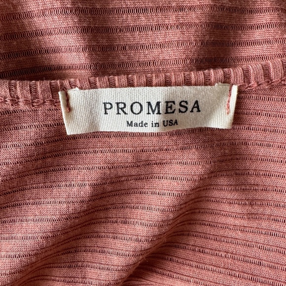 Promesa‎ Women's Short Sleeve Babydoll Mini Dress Semi-Sheer Salmon L Festival - Picture 5 of 11